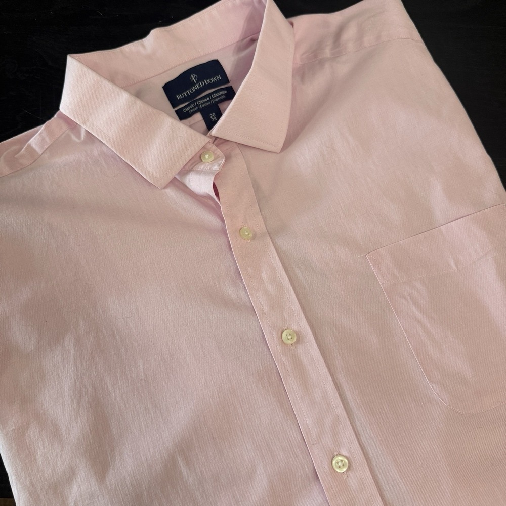 Buttoned Down Brand Mens 20 Neck 38‎ Length Big Tall Pink Dress Shirt 3XLT